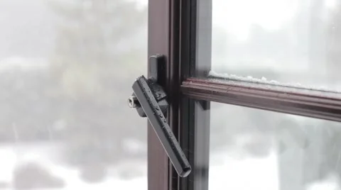 Snow Window (HD) Stock Footage 6501286