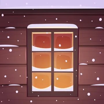 Snow Window Stock Illustration