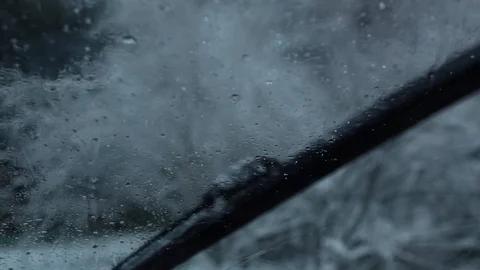 Snow on winshield and wipers Stock Footage 122220904