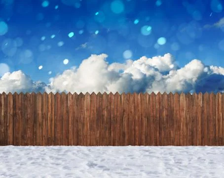 Snow winter backyard Foto stock