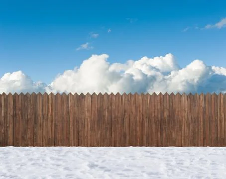 Snow winter backyard Stock Photos