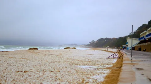 Snow on a winter beach Stock-Footage 293627813