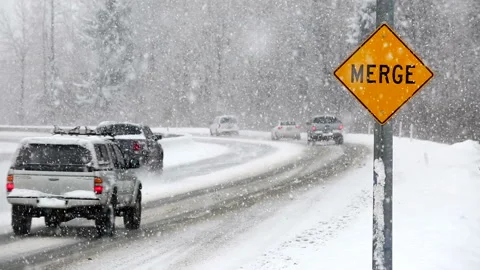 Snow Winter Driving Road Condition Whistler Squamish Stock Footage 158190904