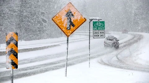 Snow Winter Driving Road Condition Whistler Squamish Stock Footage 158191317