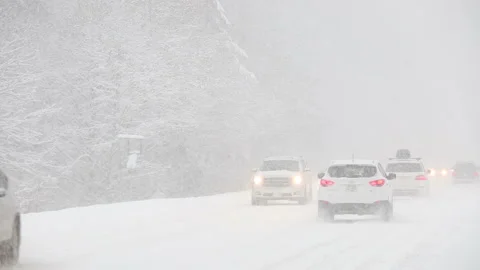 Snow Winter Driving Road Condition Whistler Squamish Video stock 158191467