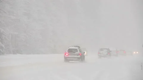 Snow Winter Driving Road Condition Whistler Squamish Stock Footage 158193172
