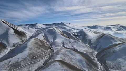 Snow winter drone shot Video stock 237157931