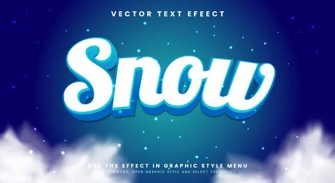 Snow Winter editable text effect Template Illustrazione stock