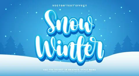 Snow Winter editable text effect template Illustrazione stock