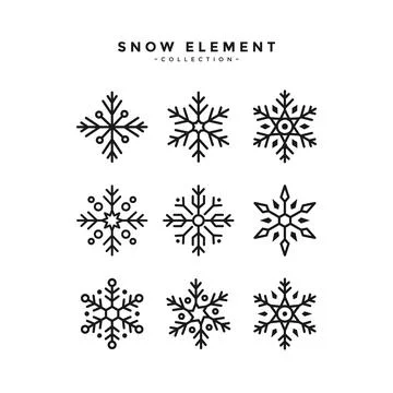 Snow Winter Element Vector Collection Stock Illustration