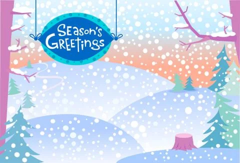 Snow winter landscape Illustrazione stock