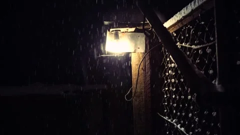 Snow winter at night Video stock 327387666