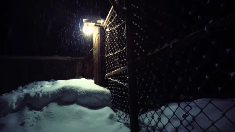 Snow winter at night Stock Footage 327387671