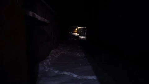 Snow winter at night Stock Footage 327387718