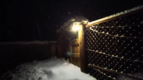 Snow winter at night Stock Footage 327389768