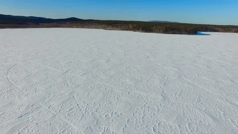 Snow winter trees. woods forest landscape. beautiful nature. aerial view Stock Footage 87472830