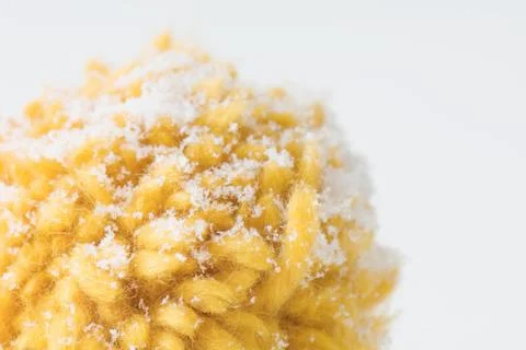 Snow on wool, close-up Stock Photos