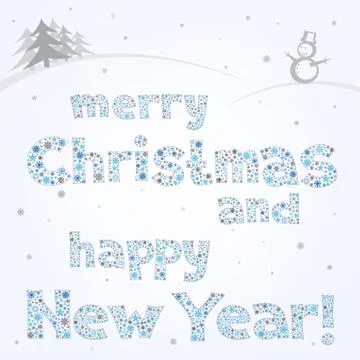 Snow xmas text Stock Illustration