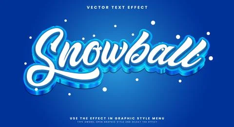 Snowball 3D editable text effect template Stock Illustration