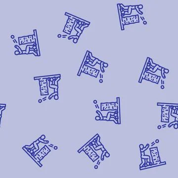 Snowball fight winter line vector seamless pattern Illustrazione stock