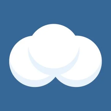 Snowball isolated on blue background. Stock Illustration