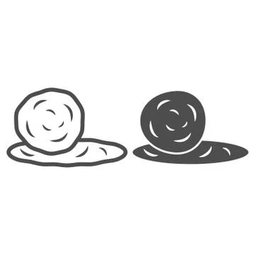 Snowball line and solid icon, World snow day concept, ball of snow sign on white イラスト素材