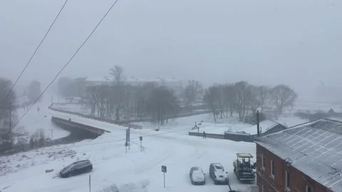 Snowball in a small town Stock Footage 226189512