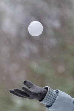 Snowball thrown up Stock Photos