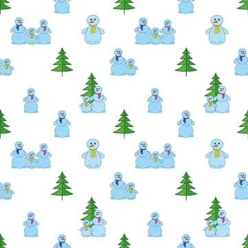 Snowballs, seamless Stock Illustration