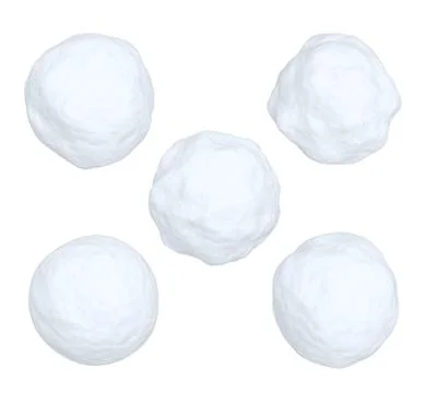 Snowballs set isolated on white Stock Illustration