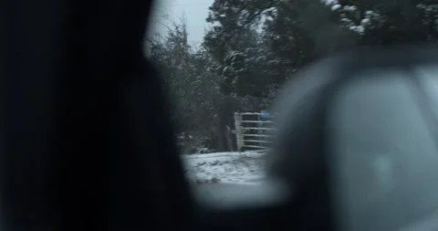 Snowbanks Through Passenger Window Video stock 147159637