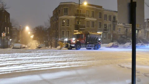 Snowblower passing Stock Footage 105286601