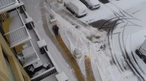 Snowblower time-lapse in Arlington, VA Stock Footage 47676894