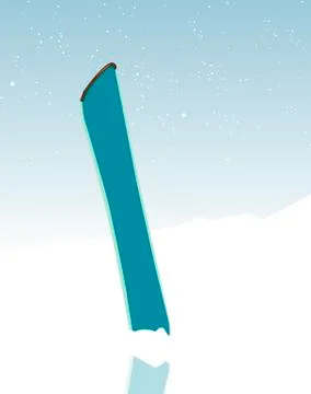 Snowboard and Winter Landscape Stock Illustration