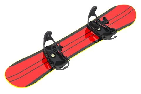 Snowboard with Bindings, 3D rendering Stock Illustration