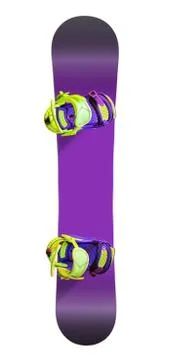 Snowboard with bindings 스톡 사진