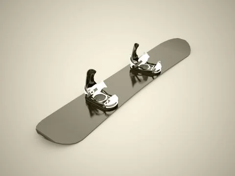 Snowboard black rendered Stock Illustration