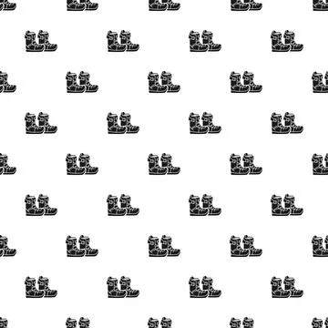 Snowboard boots seamless pattern illustrating winter sport footwear イラスト素材