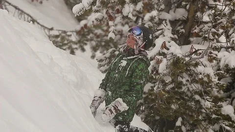 Snowboard Chick having fun in the snow Stock Footage 74536499