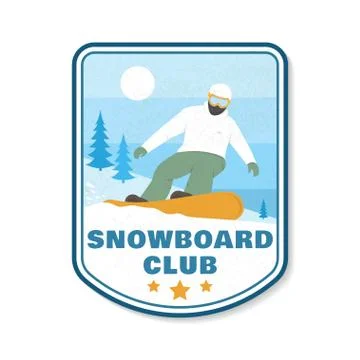 Snowboard Club patch. Vector. Concept for shirt, print, stamp, patch or tee Stock Illustration