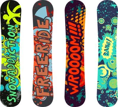 Snowboard design pack Stock Illustration