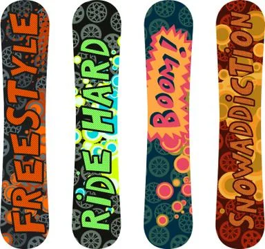 Snowboard design pack 스톡 일러스트