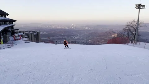 Snowboard downhill Stock Footage 232082653