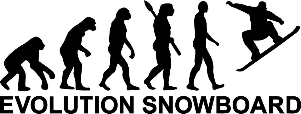 Snowboard Evolution Illustrazione stock