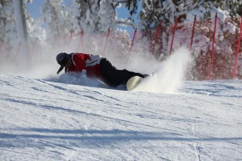 Snowboard fall Stock Photos