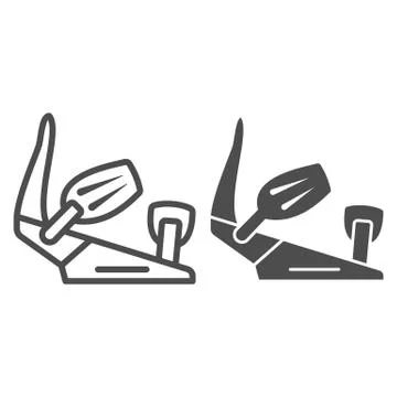 Snowboard fixing line and solid icon, World snowboard day concept, Snowboarding Stock Illustration