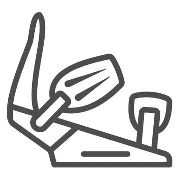 Snowboard fixing line icon, World snowboard day concept, Snowboarding gear sign Stock Illustration