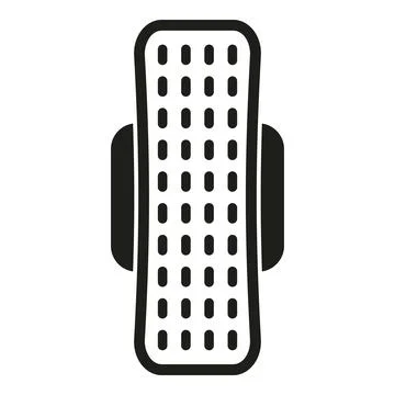 Snowboard icon with binding detail, flat vector Stock Illustration