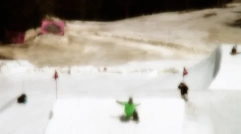 Snowboard jump effects Stock Footage 1019977