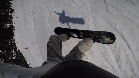 Snowboard Jump Video stock 49654027